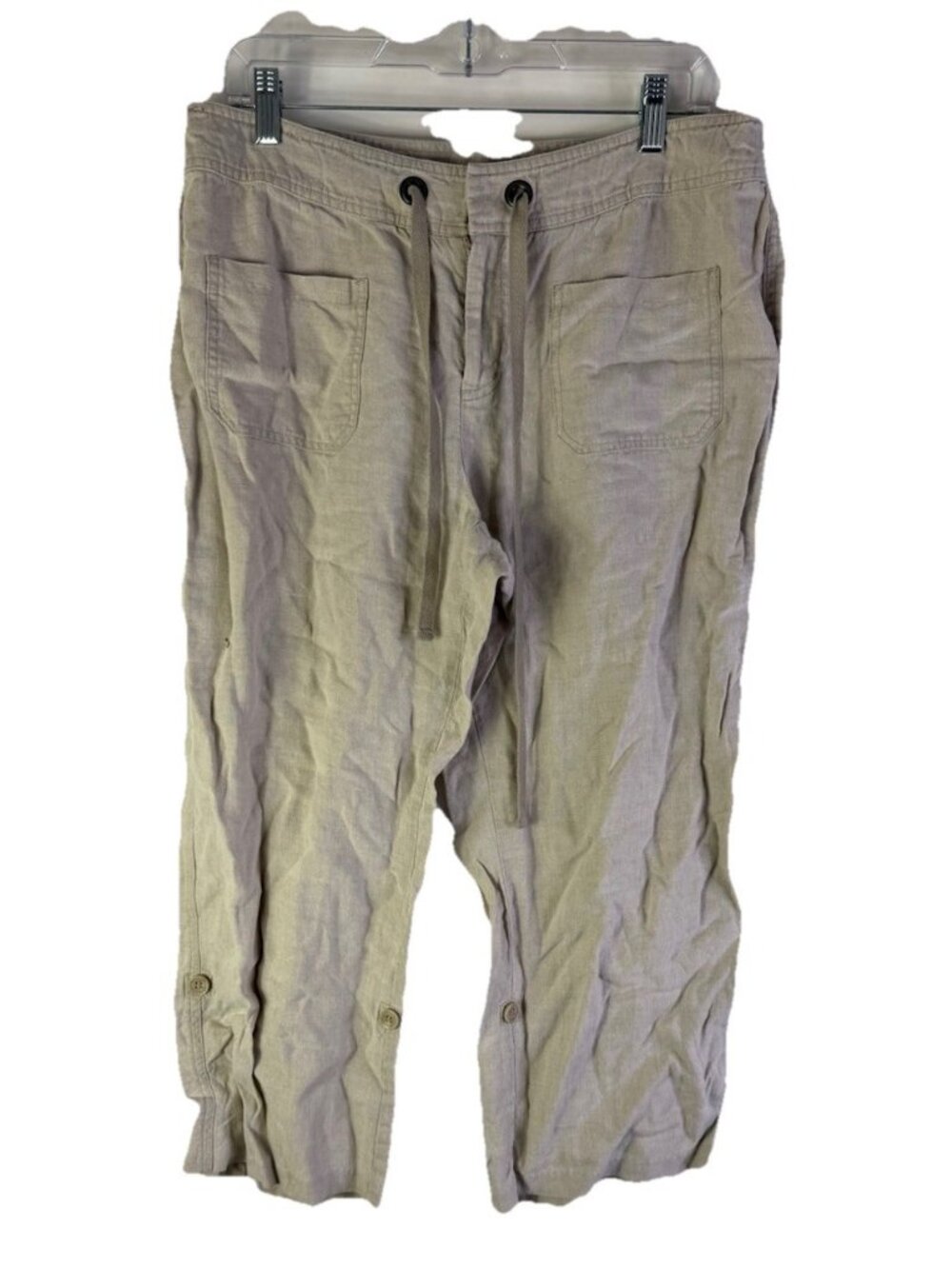 Vintage 90s Lagenlook Coastal Linen Drawstring Convertible Pants